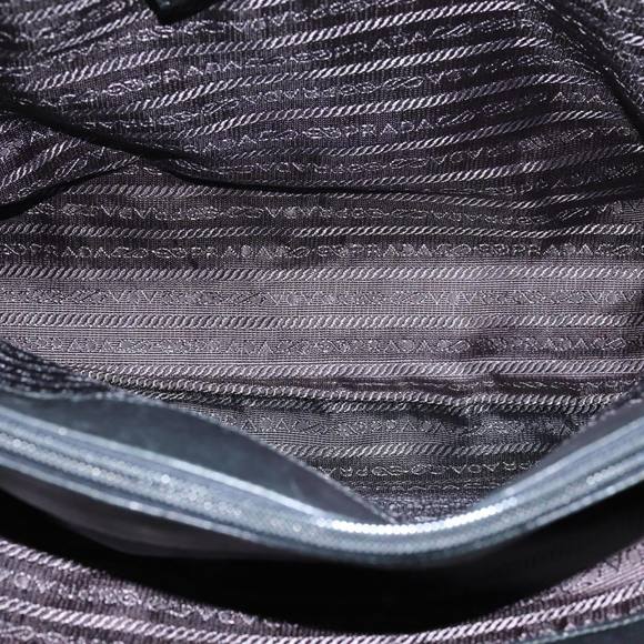 PRADA Tote Bag Leather Black Auth bs13666 - Picture 10 of 16